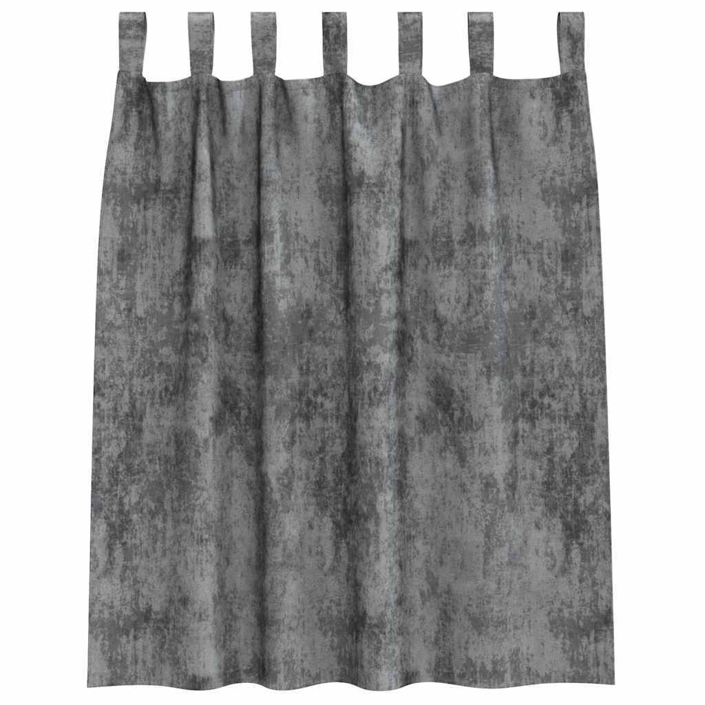 Tende in Velluto 2 pz Grigio 140 x 140 cm Velluto