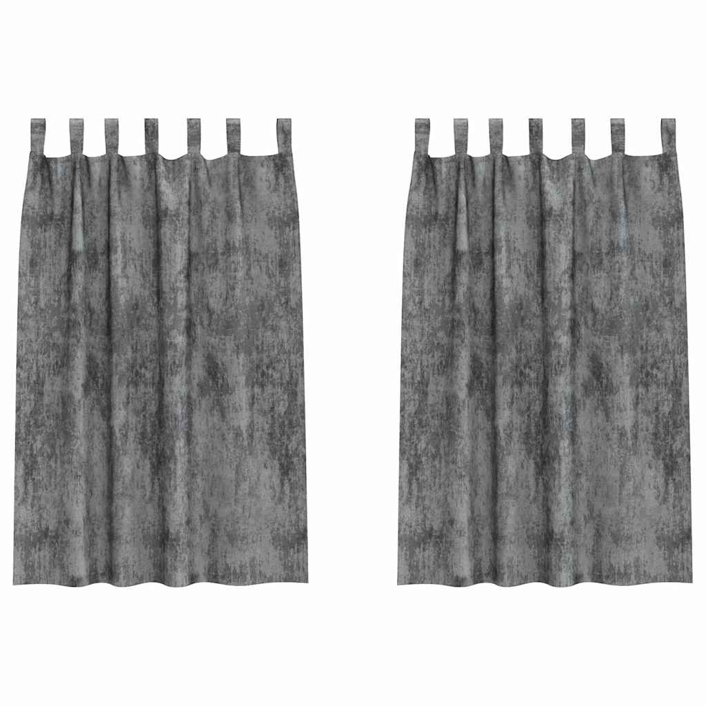 Tende in Velluto 2 pz Grigio 175 x 140 cm Velluto