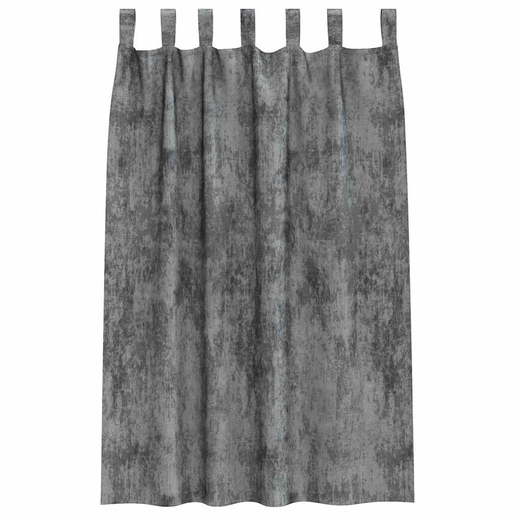 Tende in Velluto 2 pz Grigio 175 x 140 cm Velluto