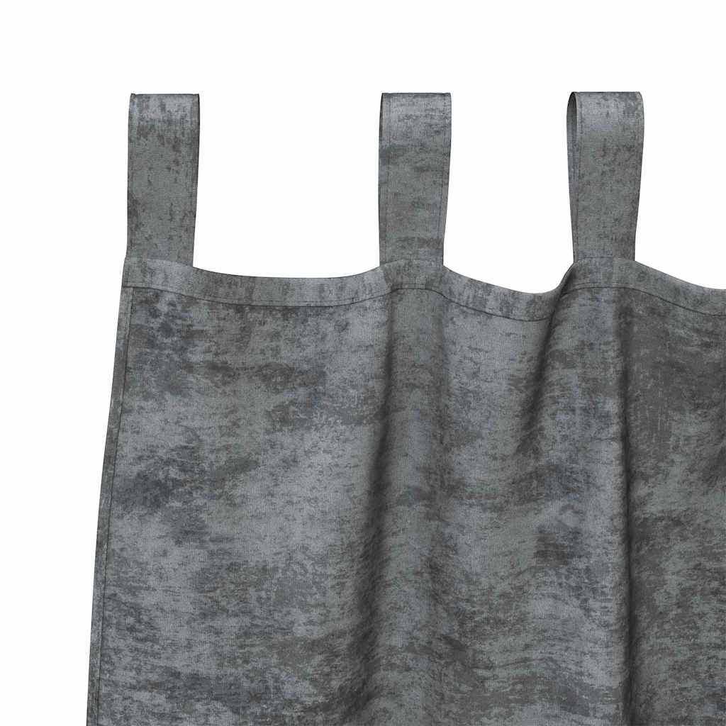 Tende in Velluto 2 pz Grigio 175 x 140 cm Velluto