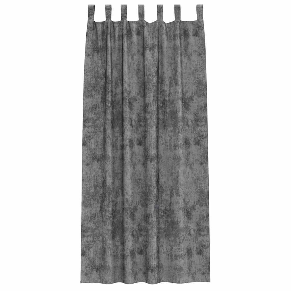 Tende in Velluto 2 pz Grigio 225 x 140 cm Velluto