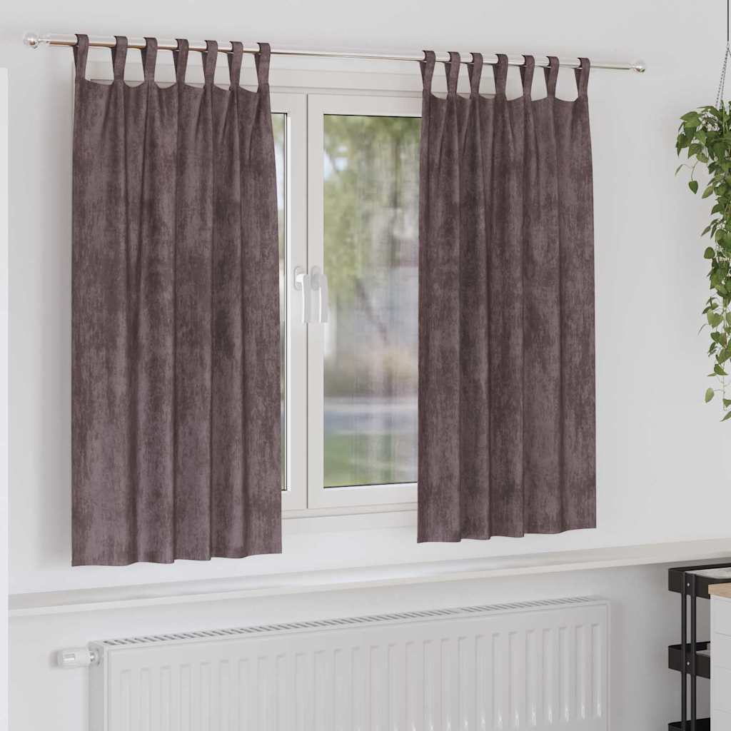 Tende in Velluto 2 pz Marrone 175 x 140 cm Velluto