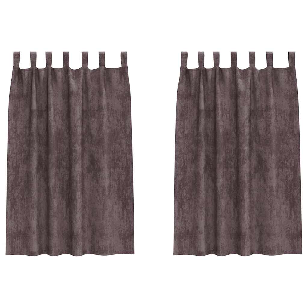 Tende in Velluto 2 pz Marrone 175 x 140 cm Velluto