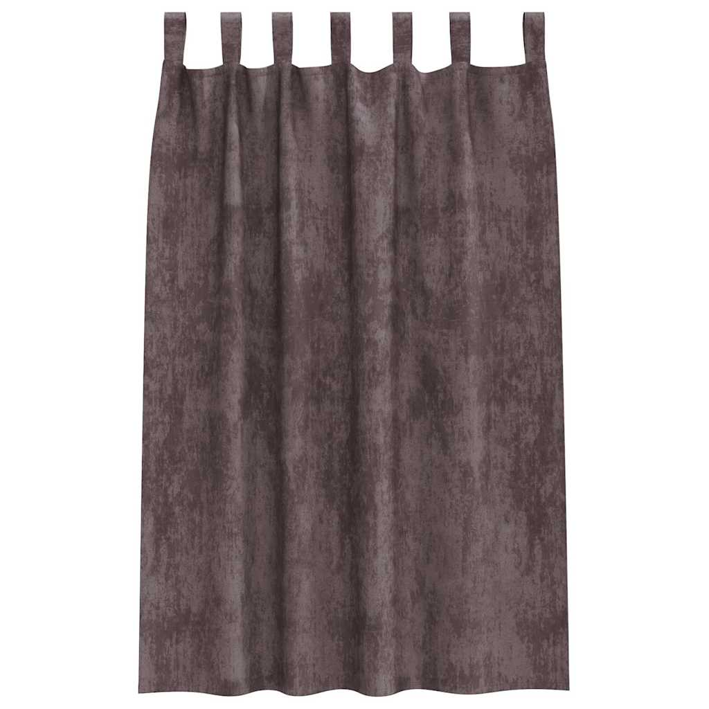 Tende in Velluto 2 pz Marrone 175 x 140 cm Velluto
