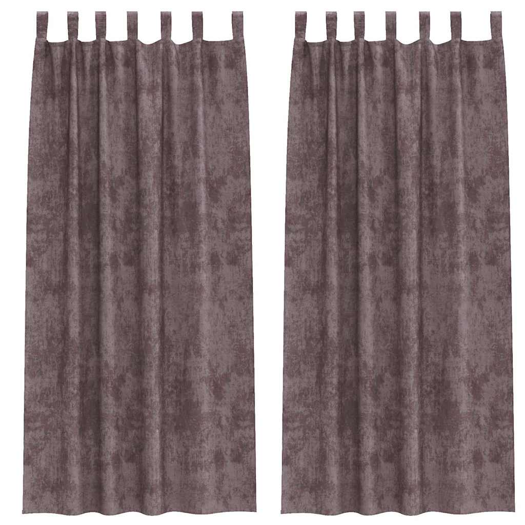 Tende in Velluto 2 pz Marrone 245 x 140 cm Velluto