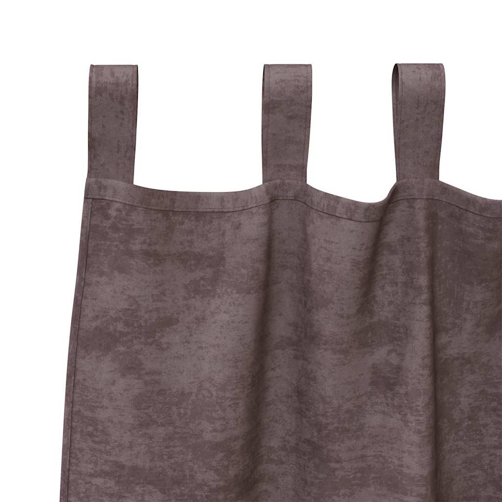 Tende in Velluto 2 pz Marrone 245 x 140 cm Velluto