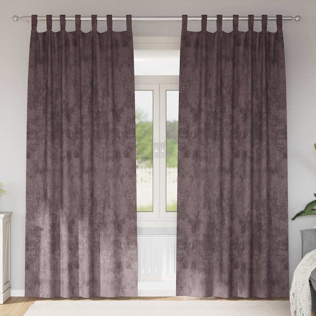 Tende in Velluto 2 pz Marrone 260 x 140 cm Velluto