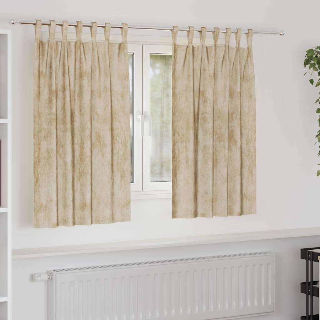 Tende in Velluto 2 pz Crema 140 x 140 cm Velluto