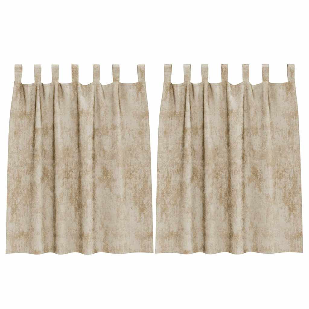 Tende in Velluto 2 pz Crema 140 x 140 cm Velluto