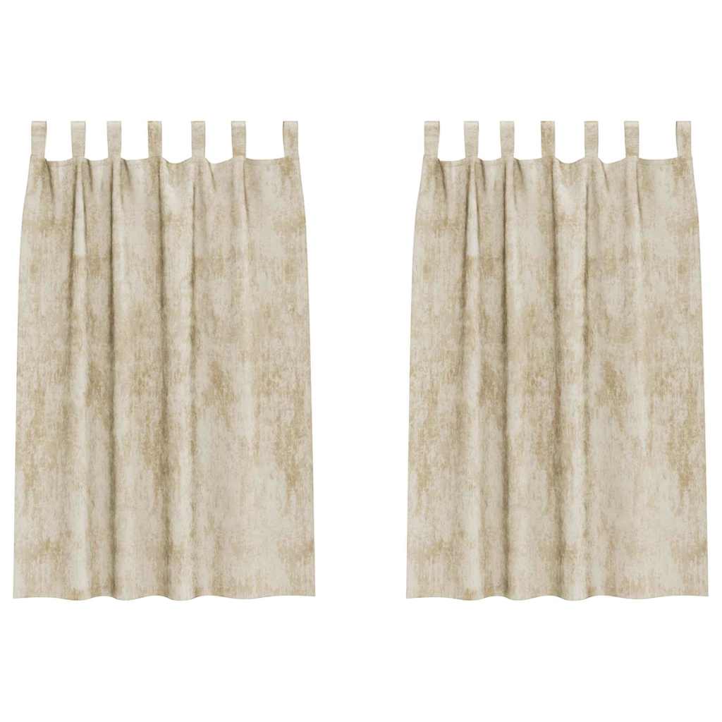 Tende in Velluto 2 pz Crema 175 x 140 cm Velluto