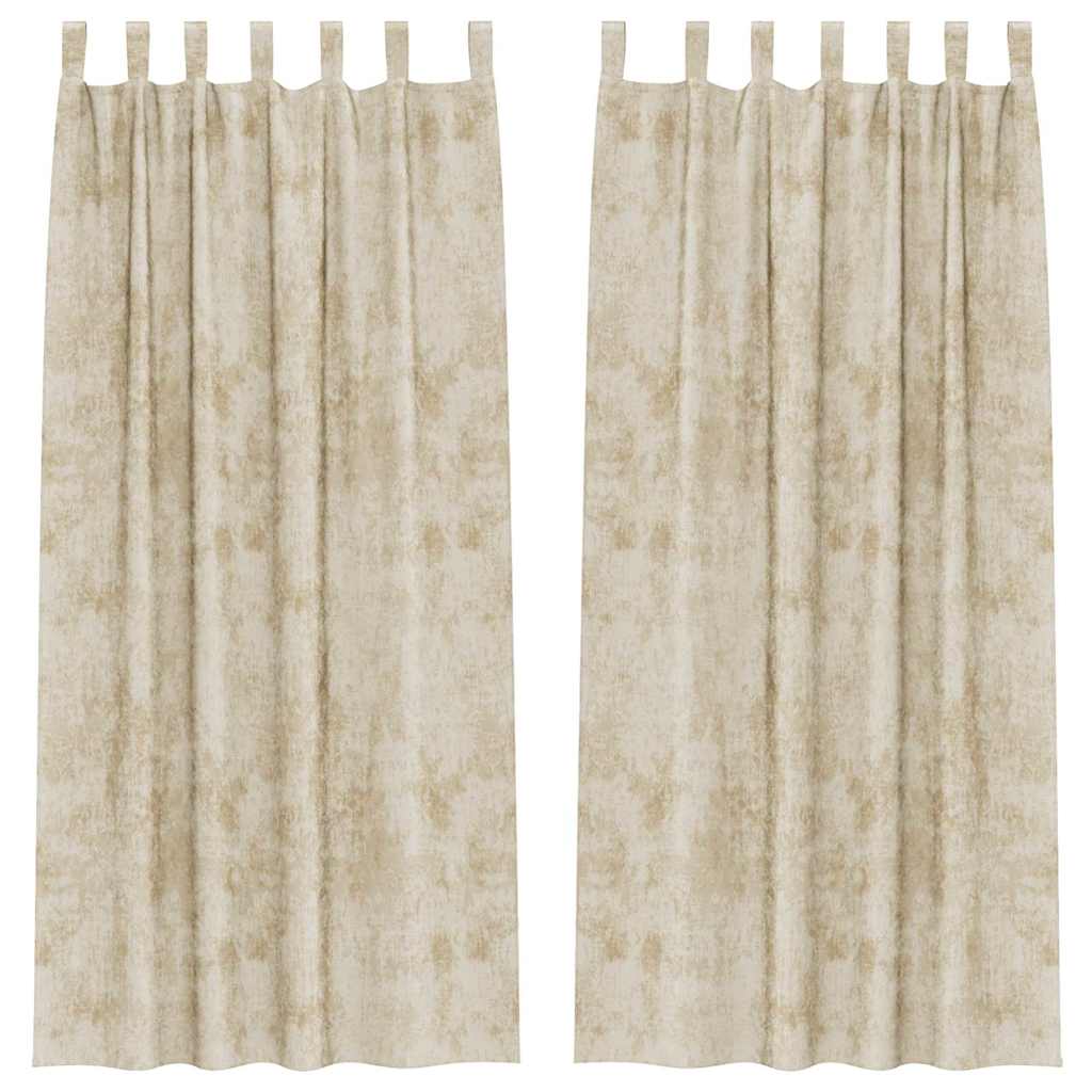 Tende in Velluto 2 pz Crema 260 x 140 cm Velluto