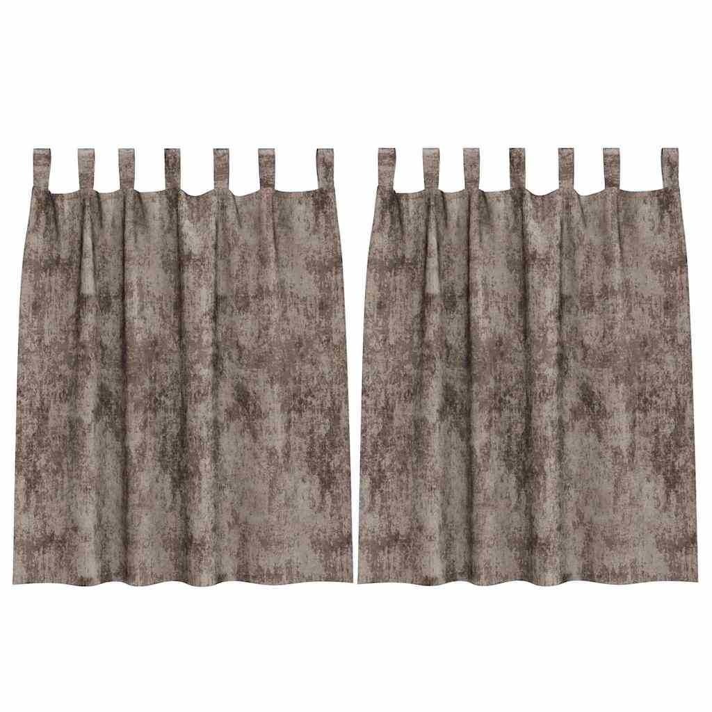 Tende in Velluto 2 pz Cappuccino 140 x 140 cm Velluto