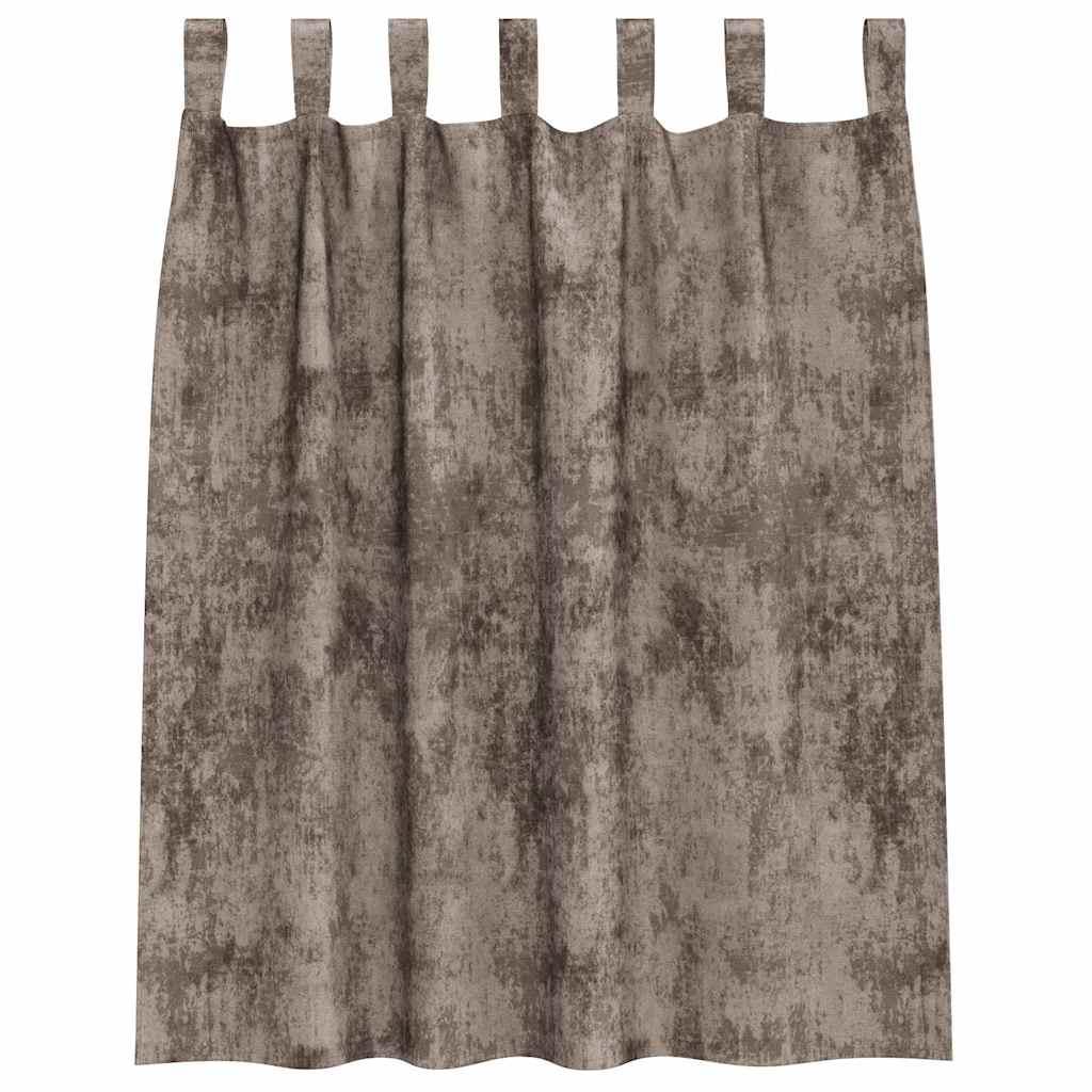 Tende in Velluto 2 pz Cappuccino 140 x 140 cm Velluto