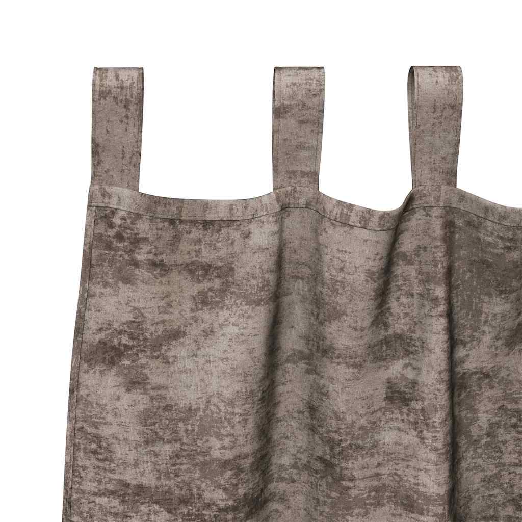 Tende in Velluto 2 pz Cappuccino 140 x 140 cm Velluto