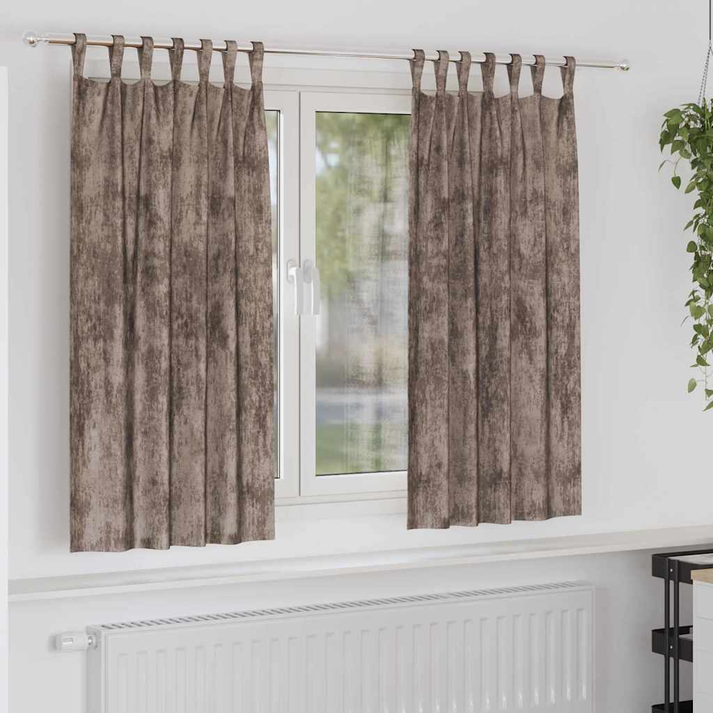 Tende in Velluto 2 pz Cappuccino 175 x 140 cm Velluto