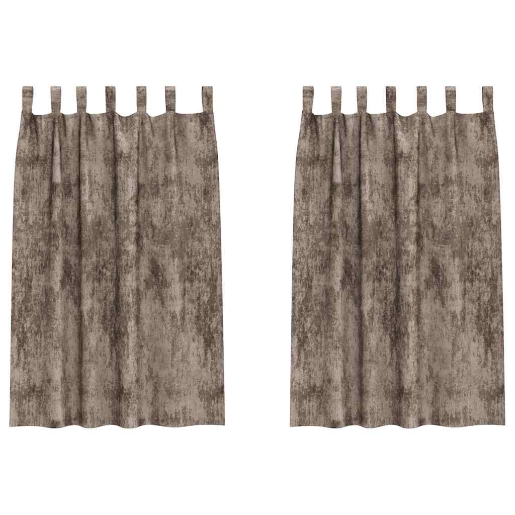 Tende in Velluto 2 pz Cappuccino 175 x 140 cm Velluto