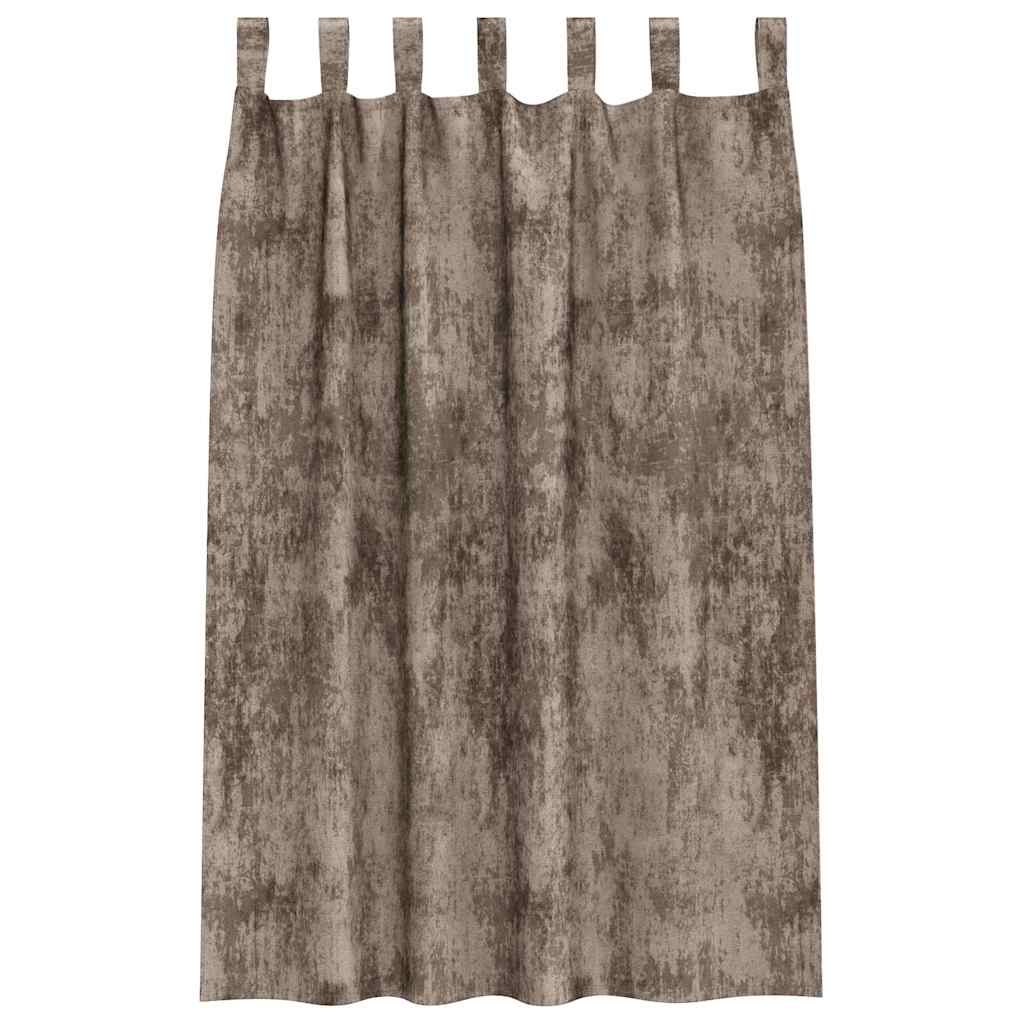 Tende in Velluto 2 pz Cappuccino 175 x 140 cm Velluto