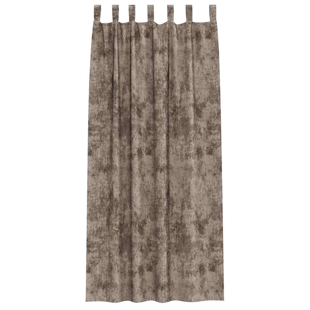 Tende in Velluto 2 pz Cappuccino 260 x 140 cm Velluto