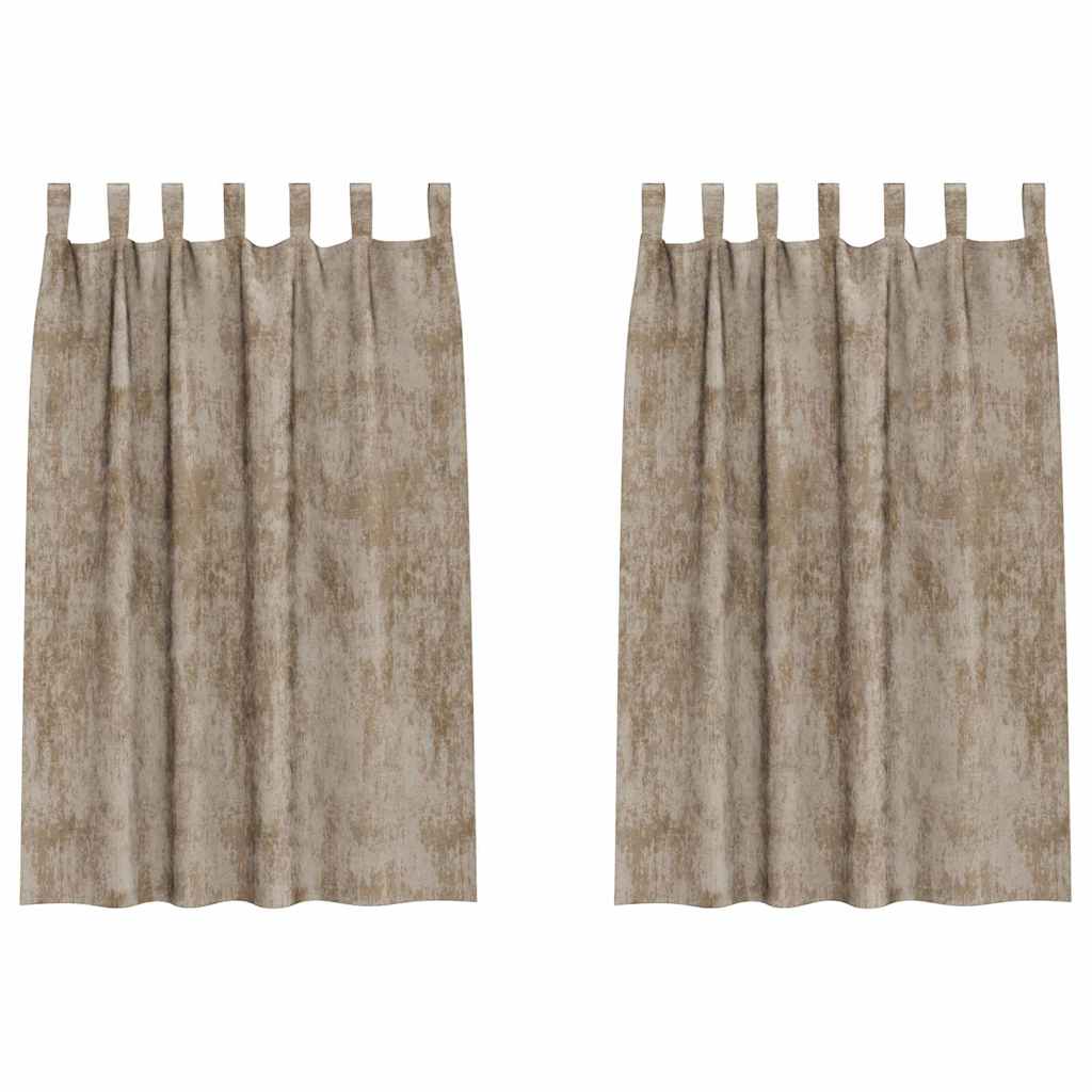 Tende in Velluto 2 pz Champagne 175 x 140 cm Velluto
