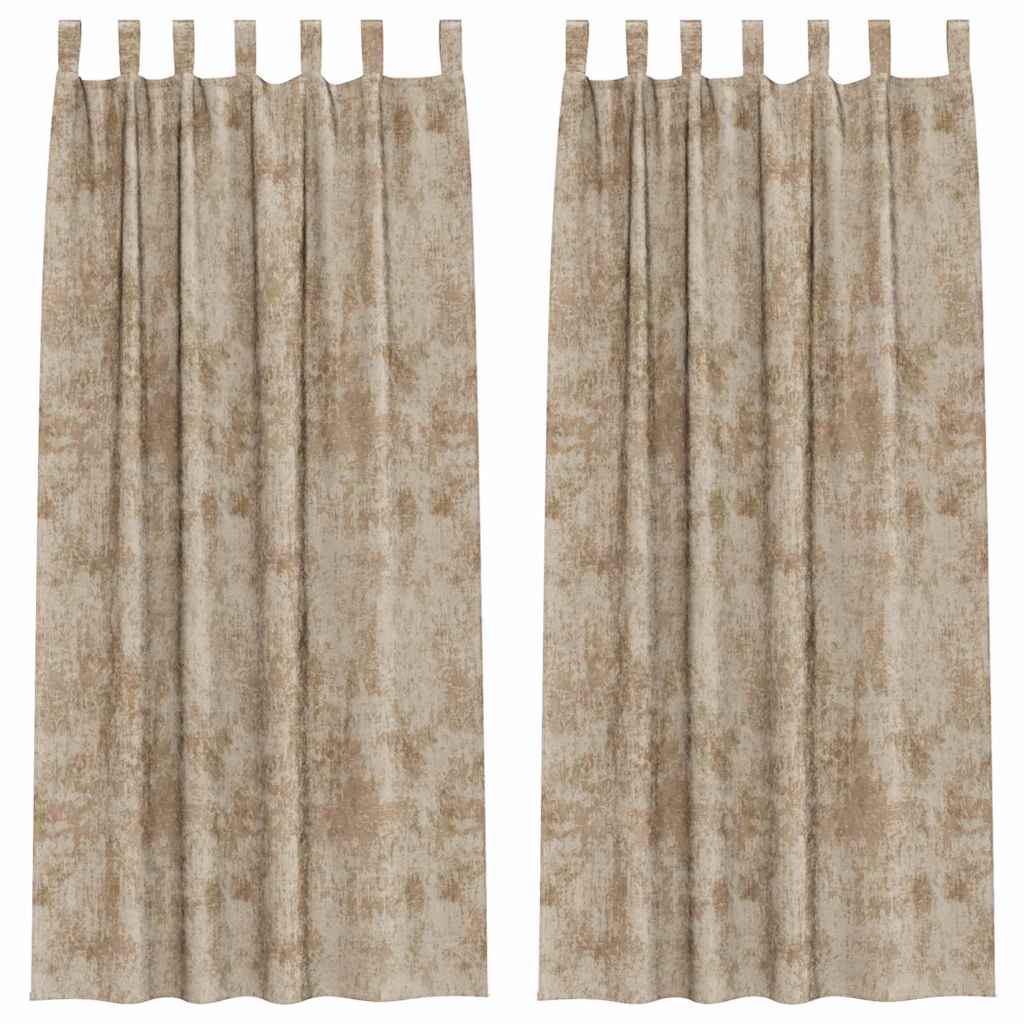 Tende in Velluto 2 pz Champagne 225 x 140 cm Velluto