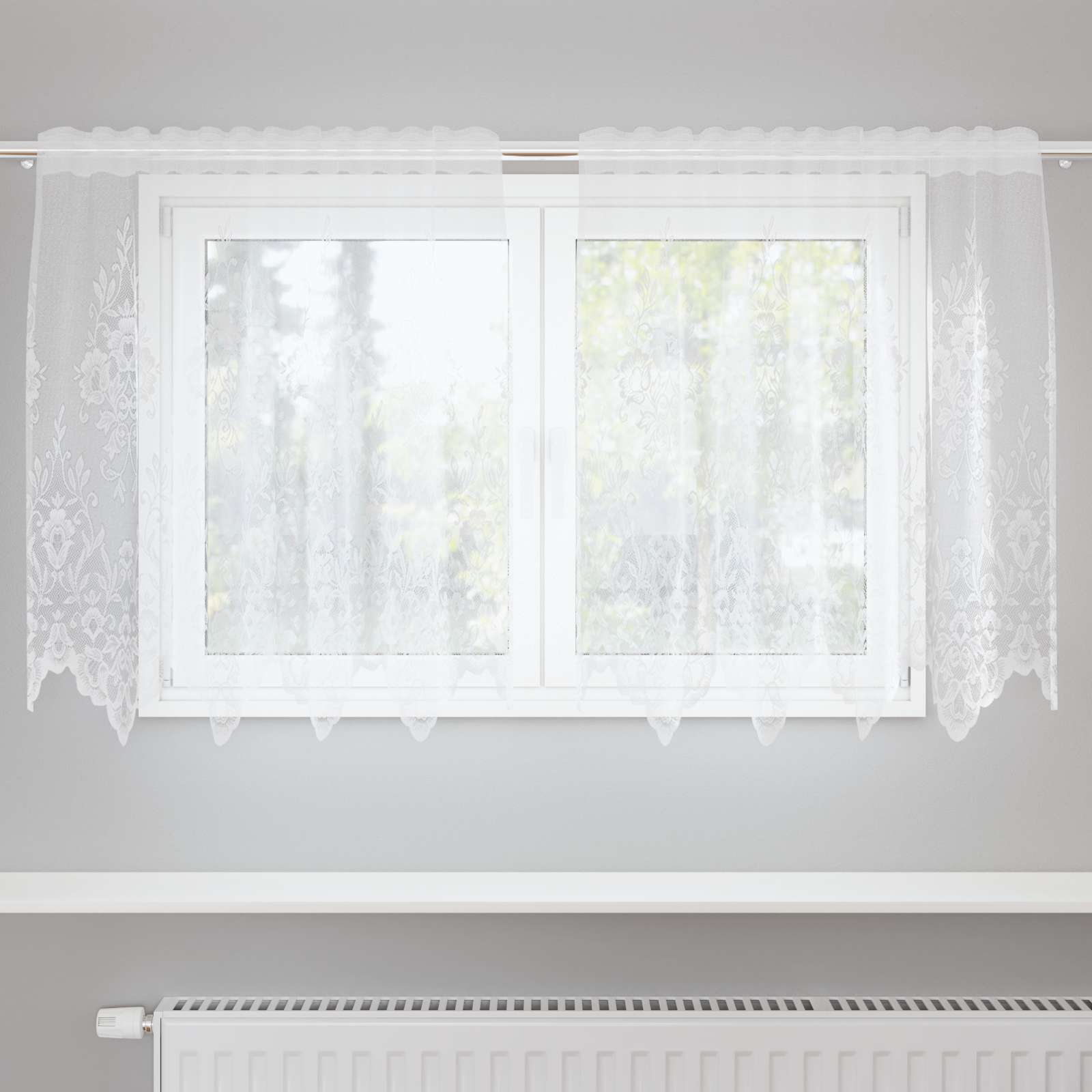 Tenda in Pizzo Bianco 120 x 150 cm Poliestere