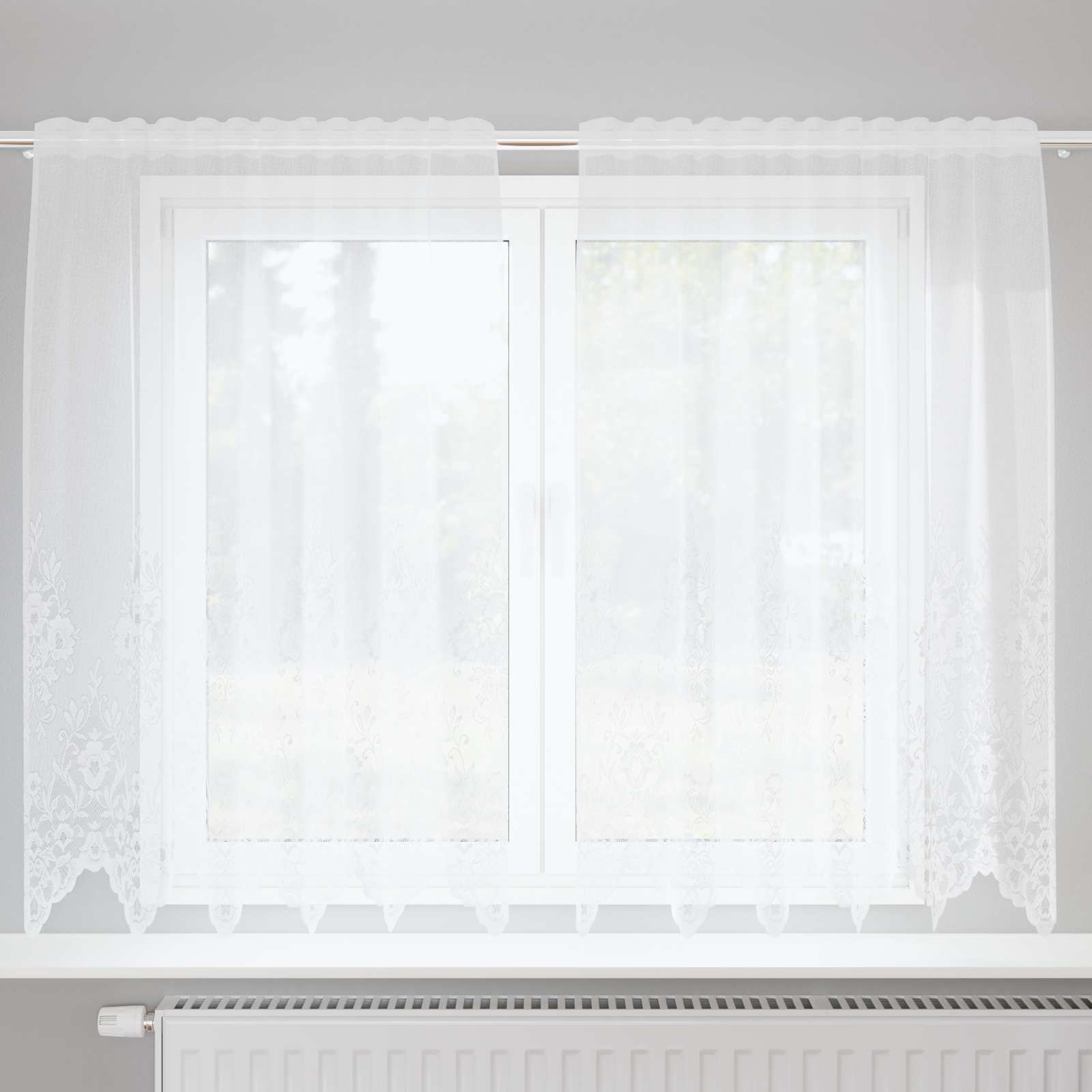Tenda in Pizzo Bianco 180 x 150 cm Poliestere