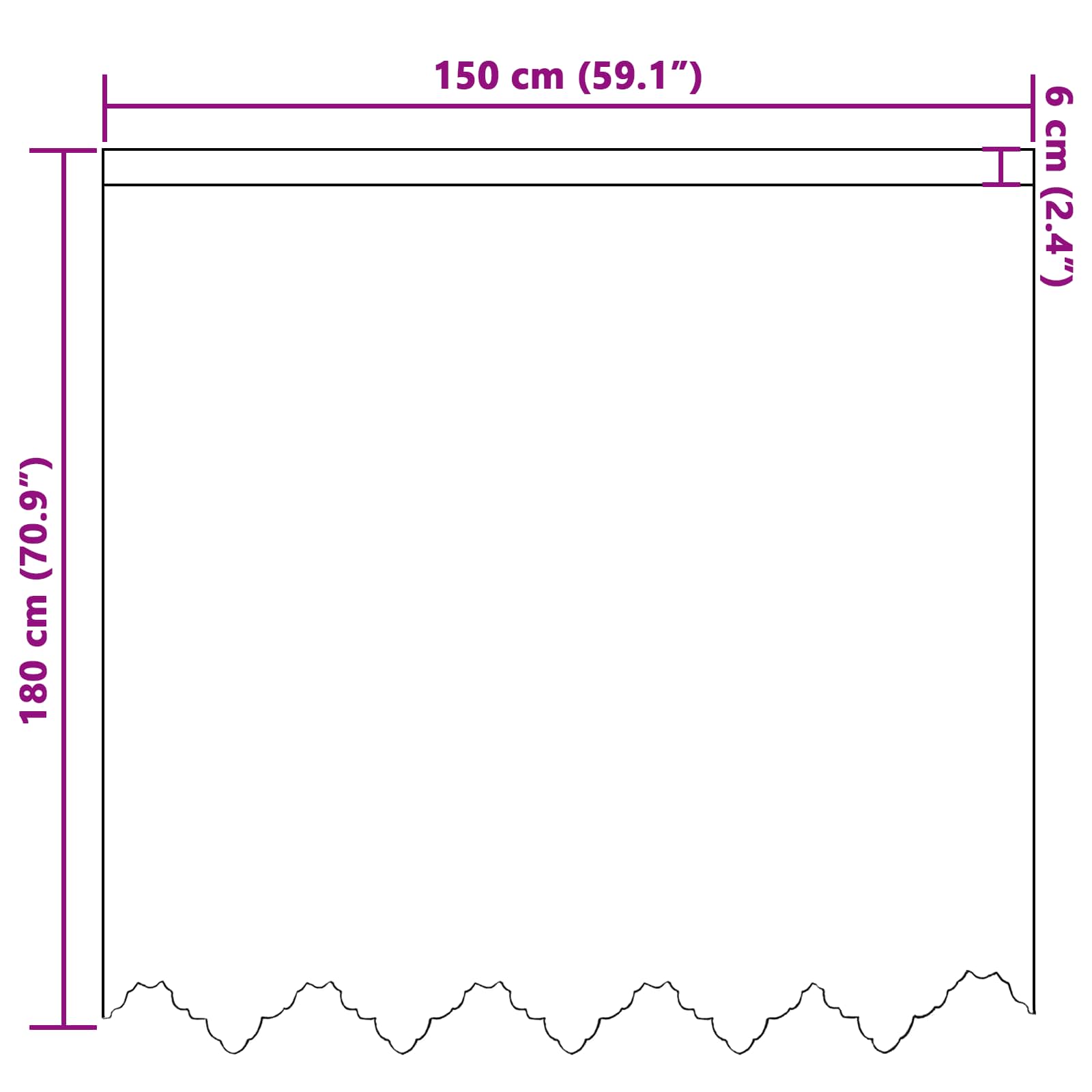 Tenda in Pizzo Bianco 180 x 150 cm Poliestere