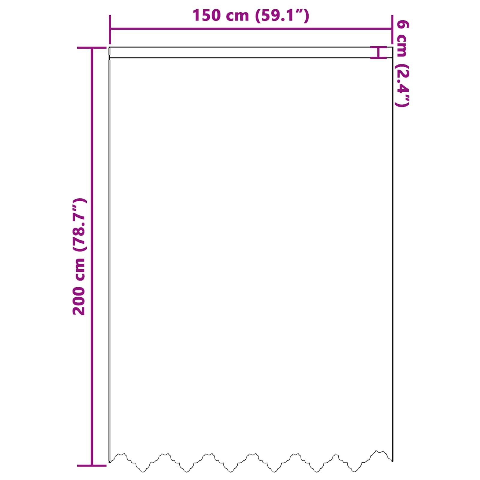 Tenda in Pizzo Bianco 200 x 150 cm Poliestere