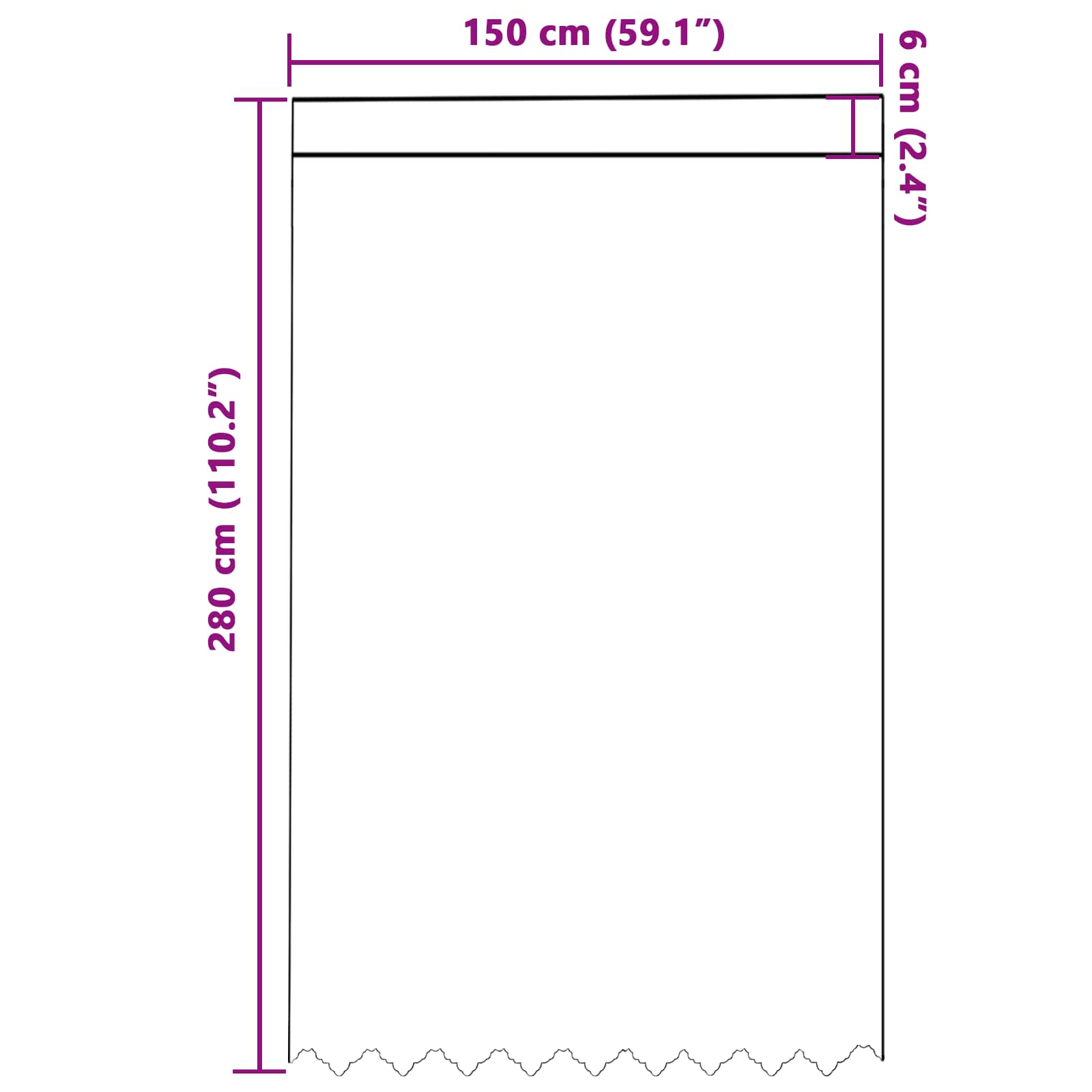 Tenda in Pizzo Bianco 280 x 150 cm Poliestere