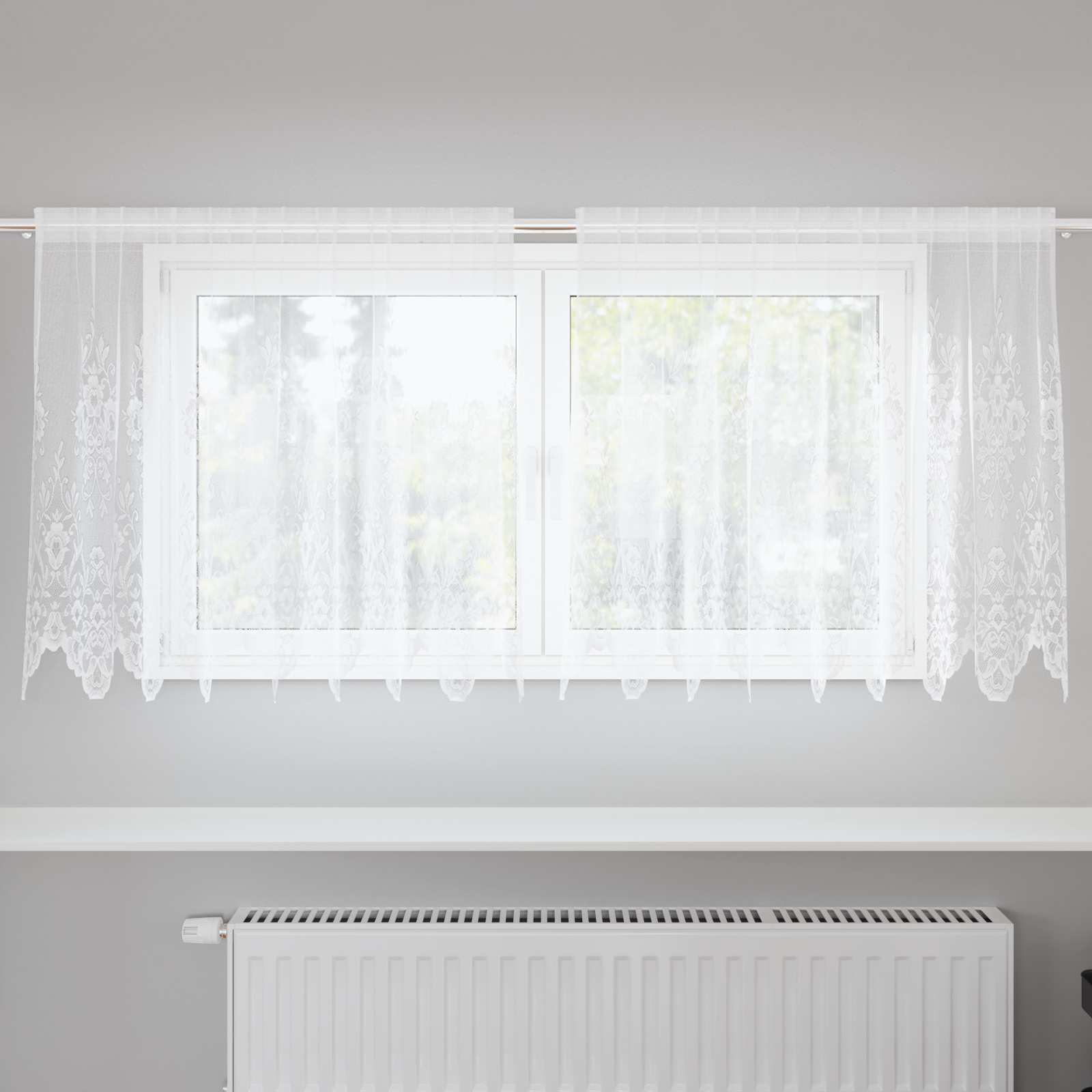 Tenda in Pizzo Bianco 80 x 200 cm Poliestere