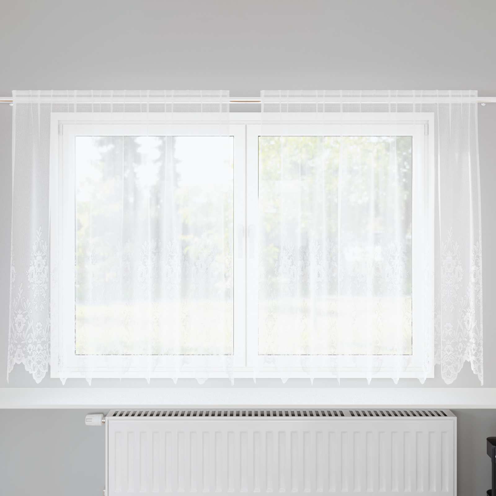 Tenda in Pizzo Bianco 180 x 200 cm Poliestere