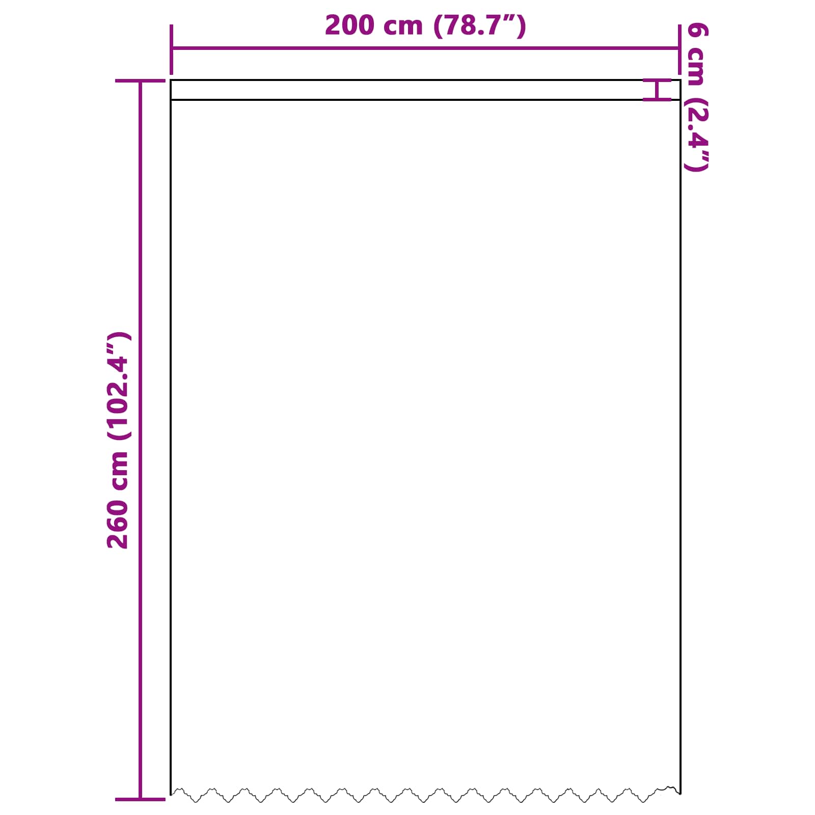 Tenda in Pizzo Bianco 245 x 200 cm Poliestere
