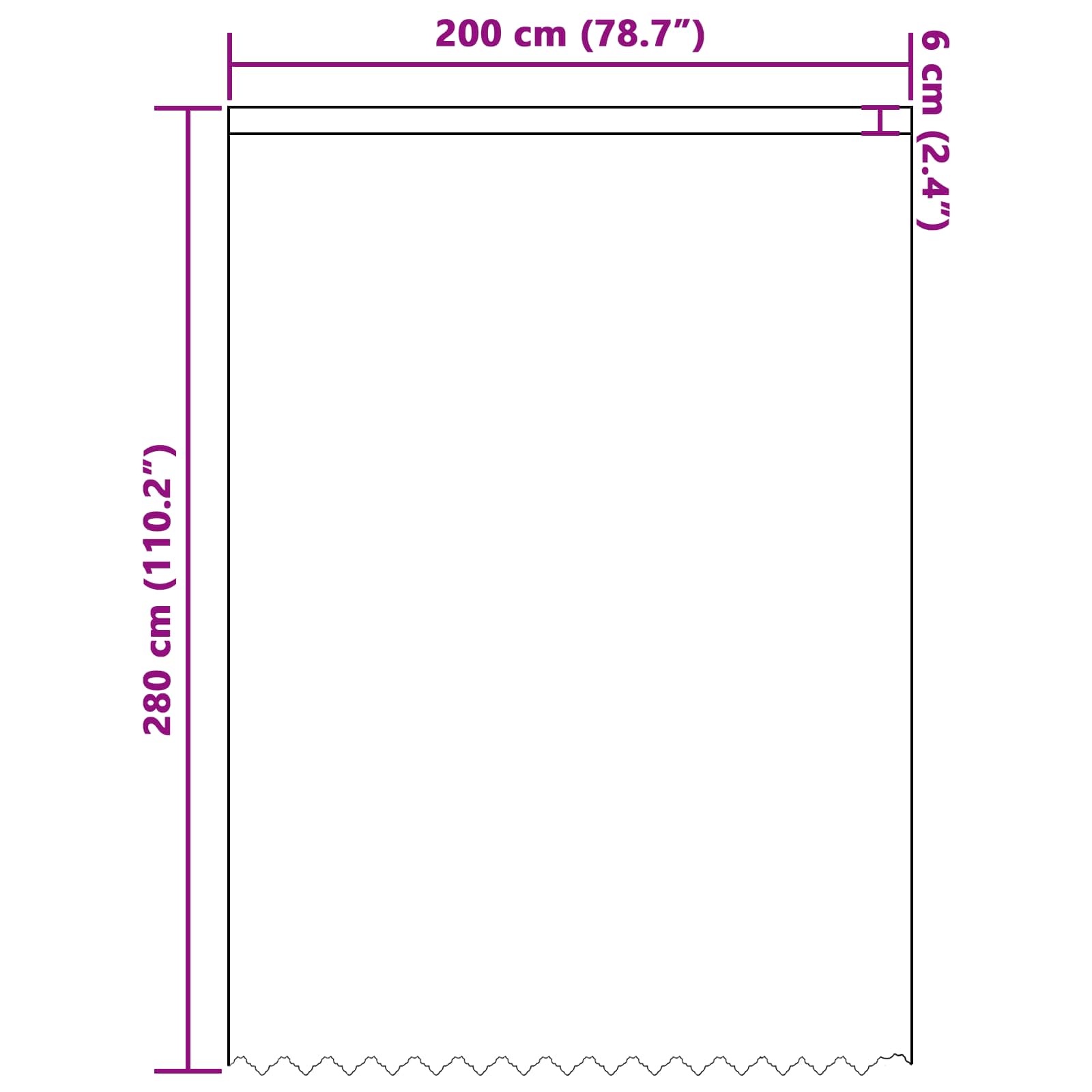Tenda in Pizzo Bianco 280 x 200 cm Poliestere
