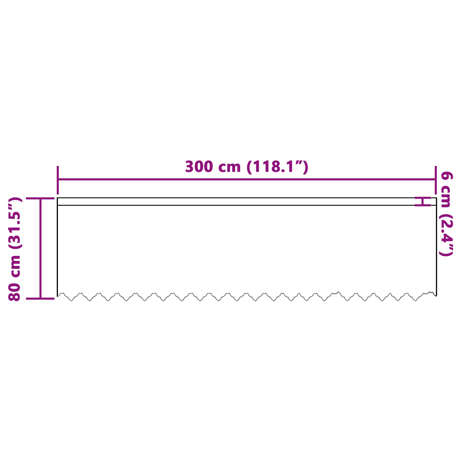 Tenda in Pizzo Bianco 80 x 300 cm Poliestere