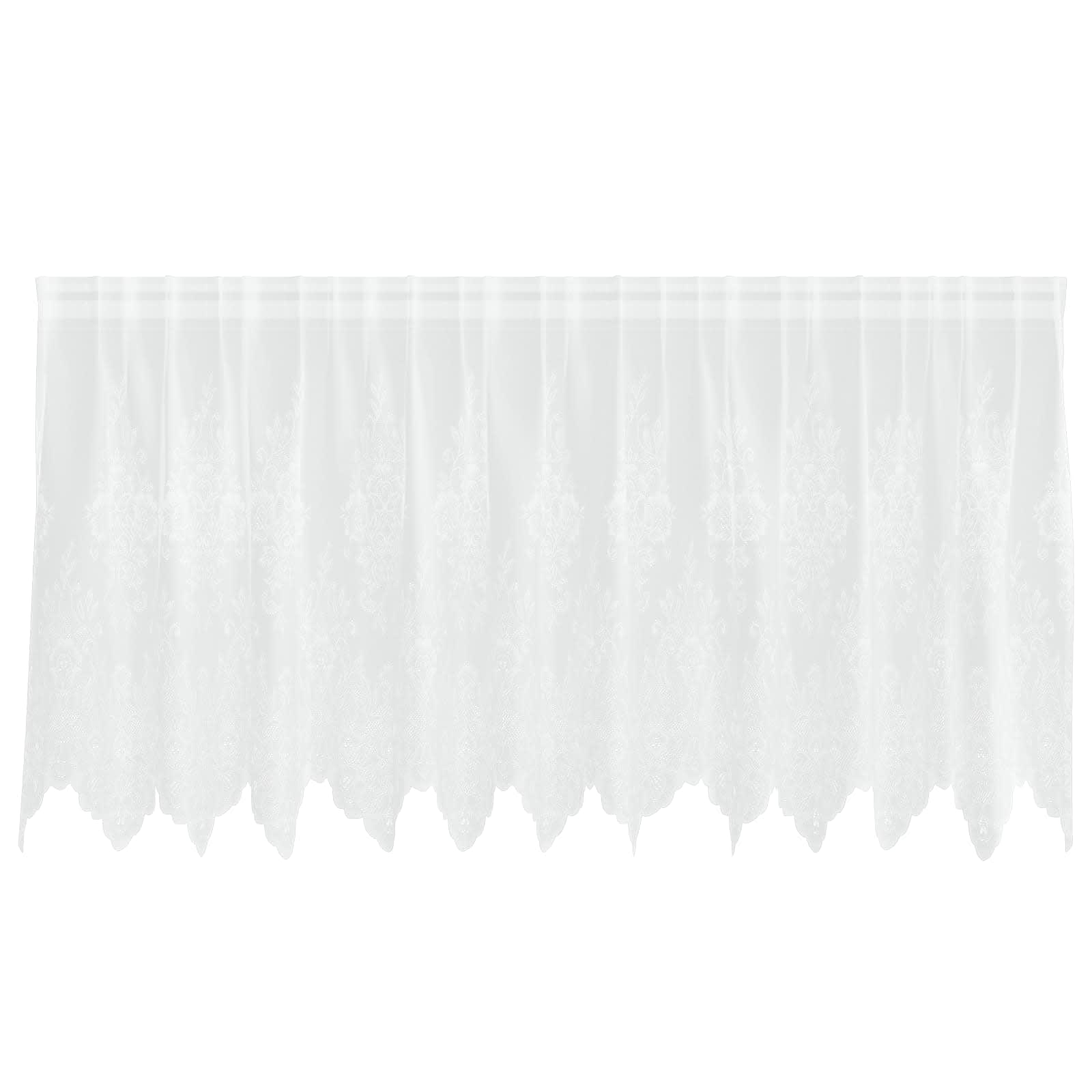 Tenda in Pizzo Bianco 100 x 300 cm Poliestere