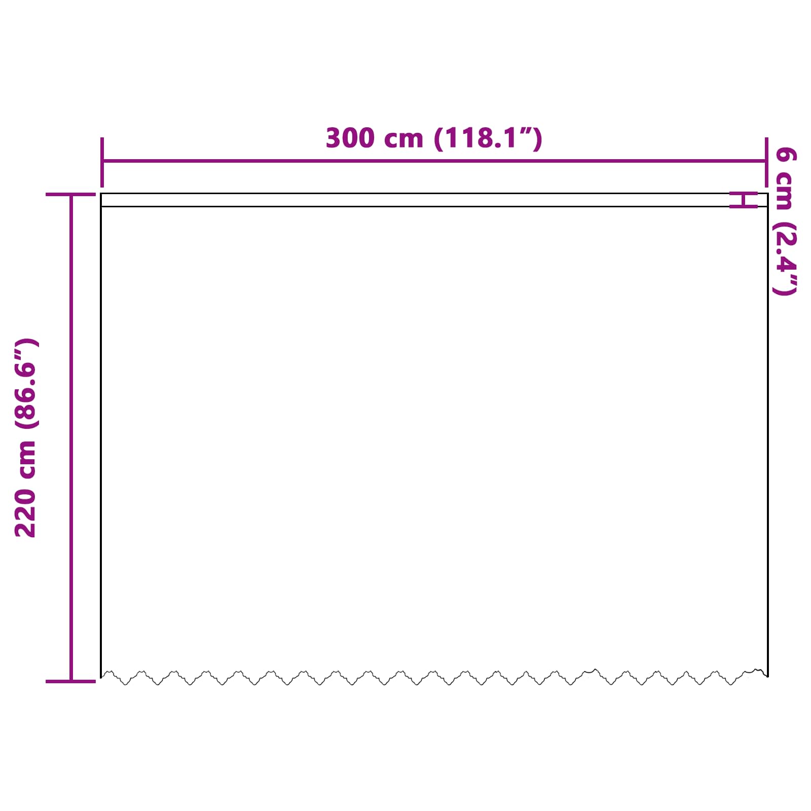 Tenda in Pizzo Bianco 220 x 300 cm Poliestere
