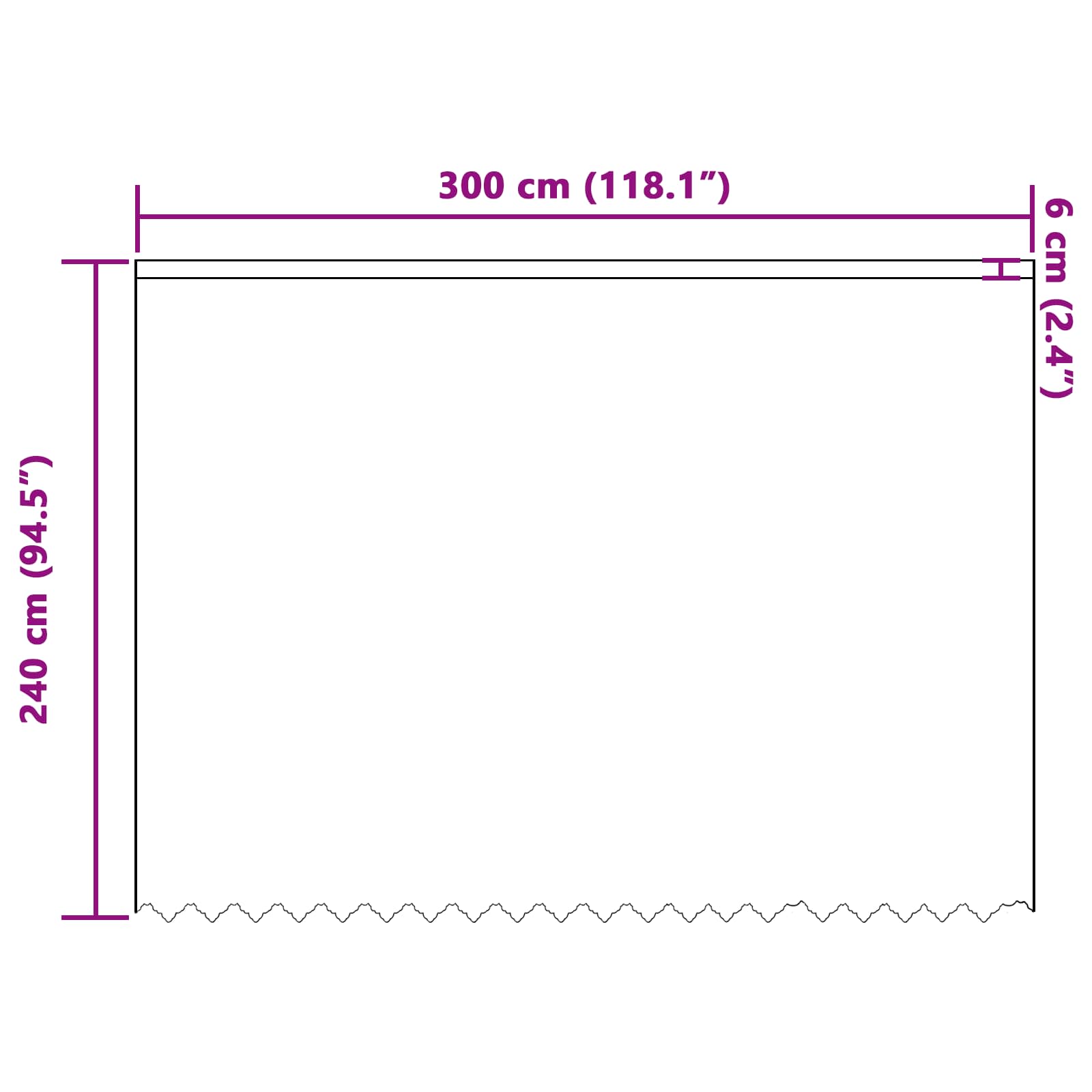 Tenda in Pizzo Bianco 240 x 300 cm Poliestere