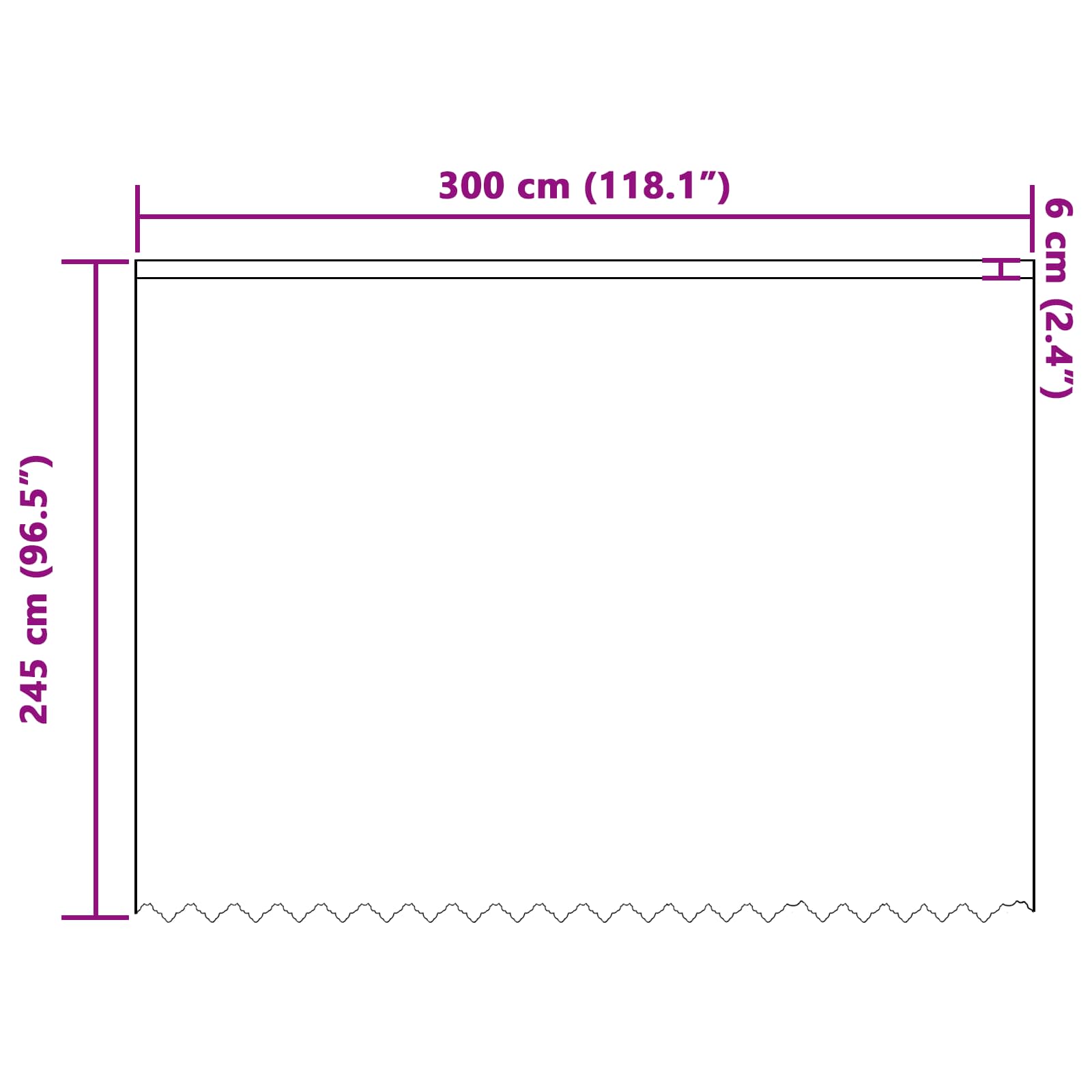 Tenda in Pizzo Bianco 245x300cm Poliestere