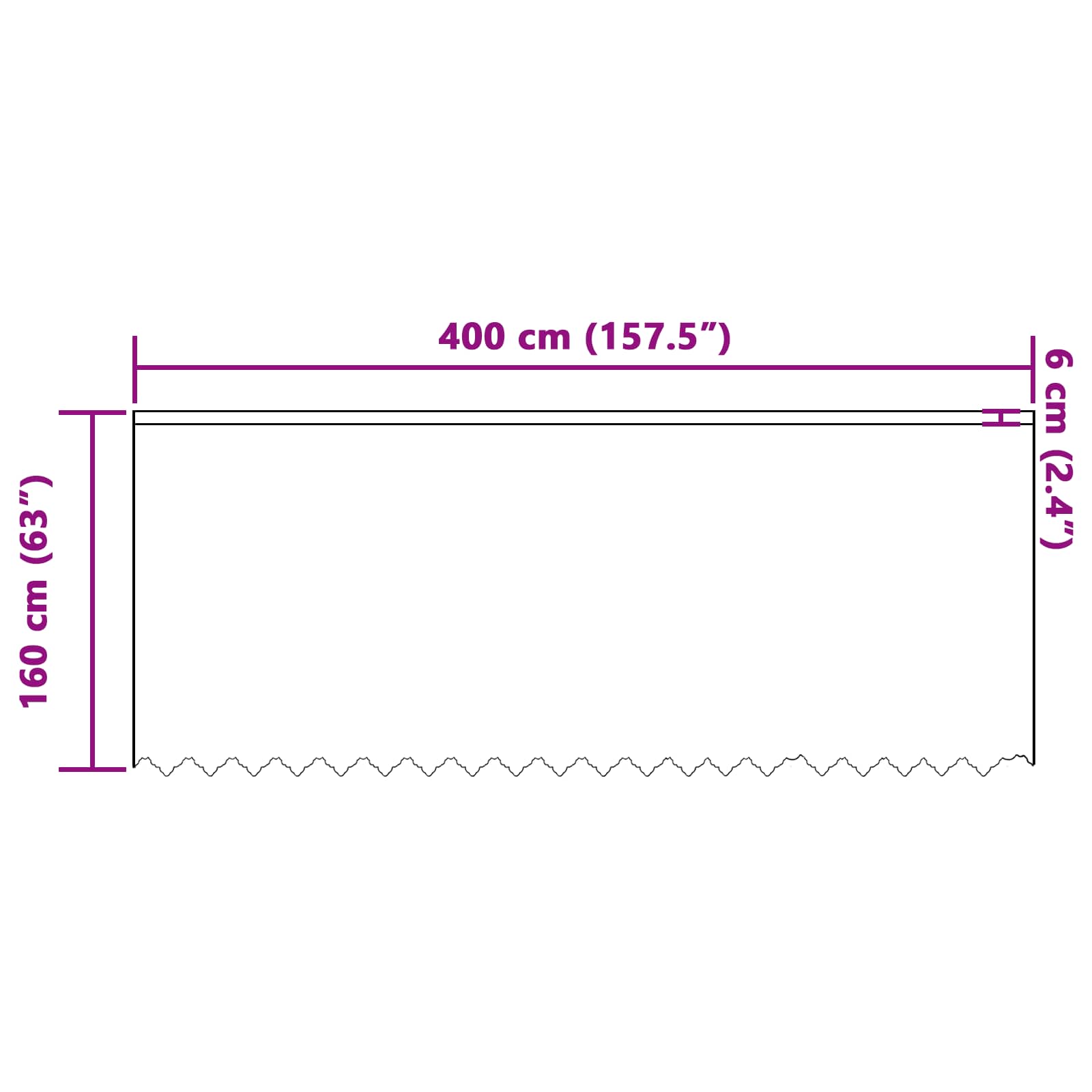Tenda in Pizzo Bianco 160 x 400 cm Poliestere