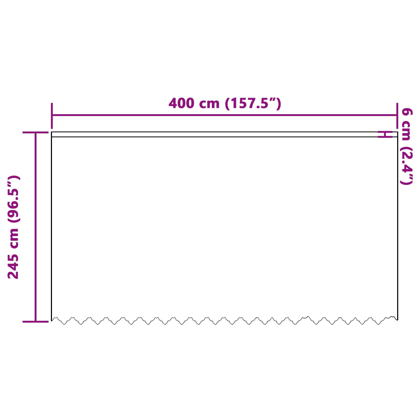 Tenda in Pizzo Bianco 245 x 400 cm Poliestere