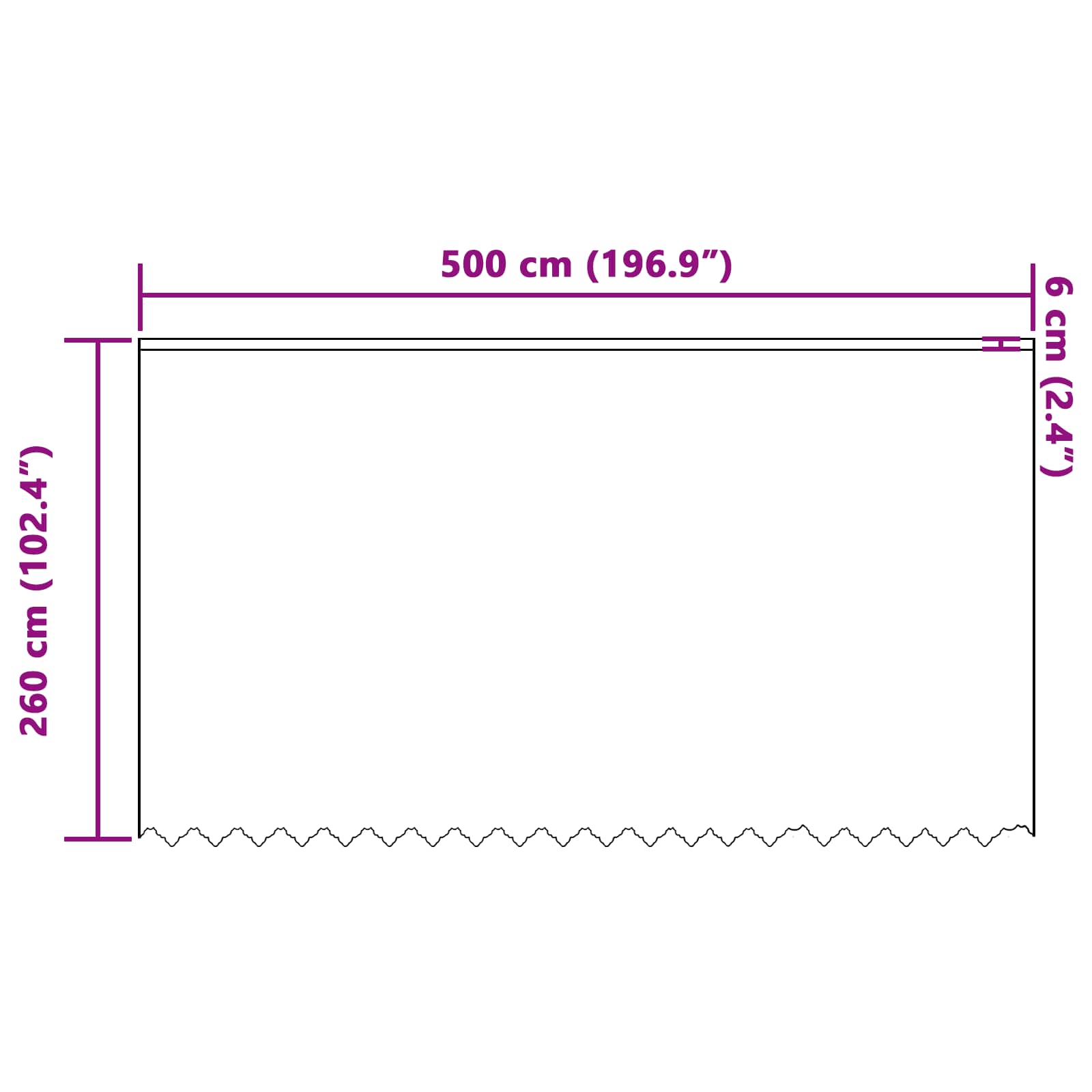 Tenda in Pizzo Bianco 260 x 500 cm Poliestere