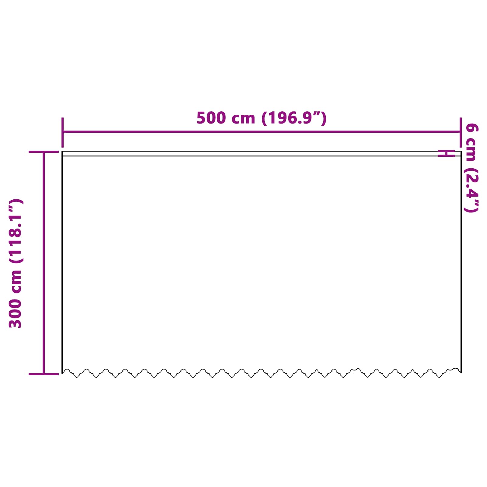 Tenda in Pizzo Bianco 300 x 500 cm Poliestere