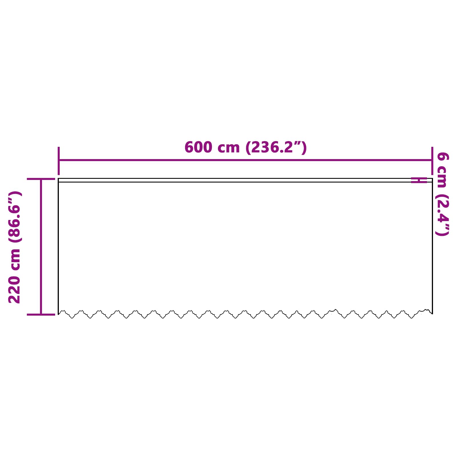 Tenda in Pizzo Bianco 220 x 600 cm Poliestere