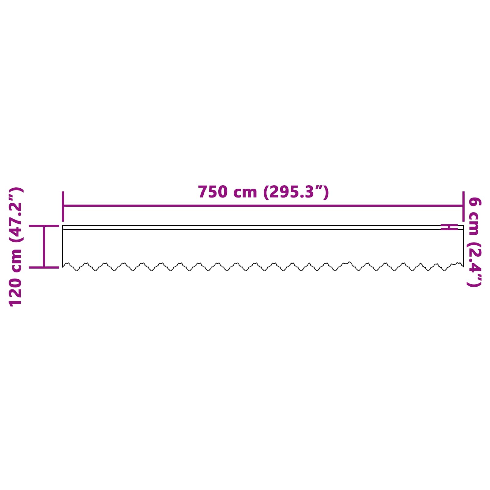 Tenda in Pizzo Bianco 120 x 750 cm Poliestere
