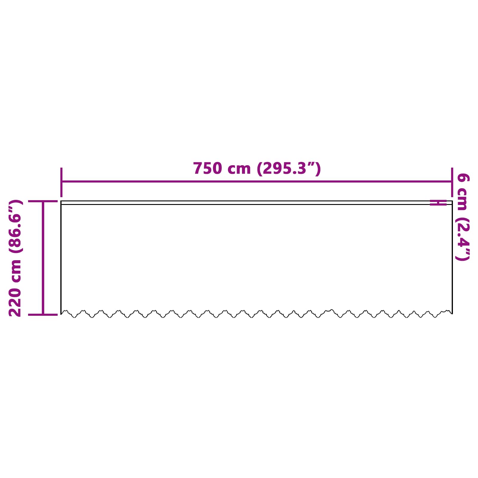 Tenda in Pizzo Bianco 220 x 750 cm Poliestere
