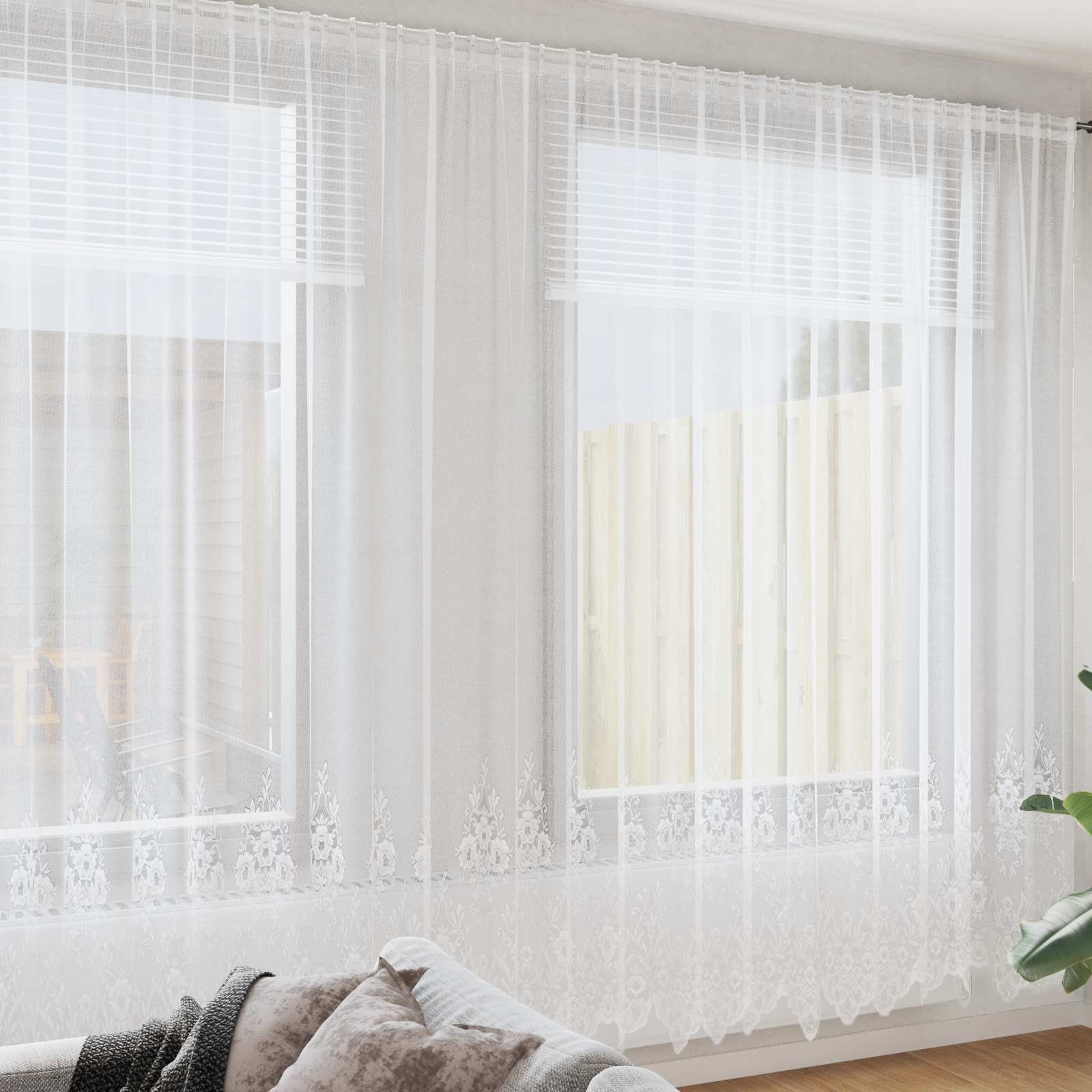 Tenda in Pizzo Bianco 260x750cm Poliestere
