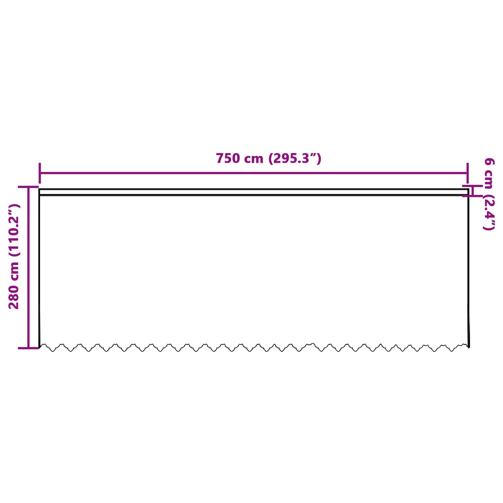 Tenda in Pizzo Bianco 280 x 750 cm Poliestere