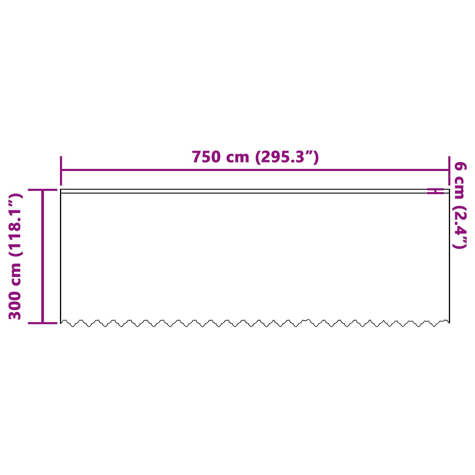 Tenda in Pizzo Bianco 300 x 750 cm Poliestere