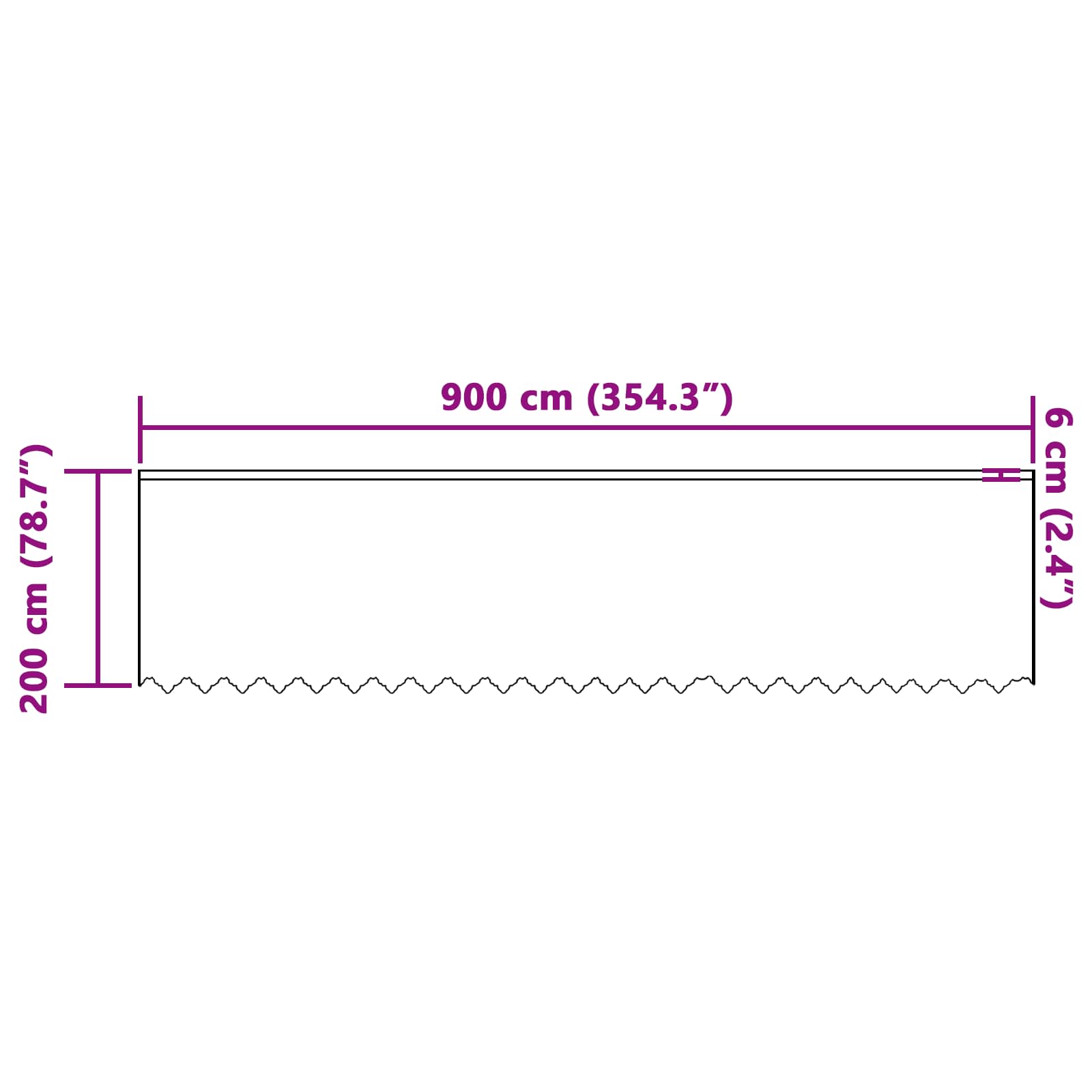 Tenda in Pizzo Bianco 200 x 900 cm Poliestere