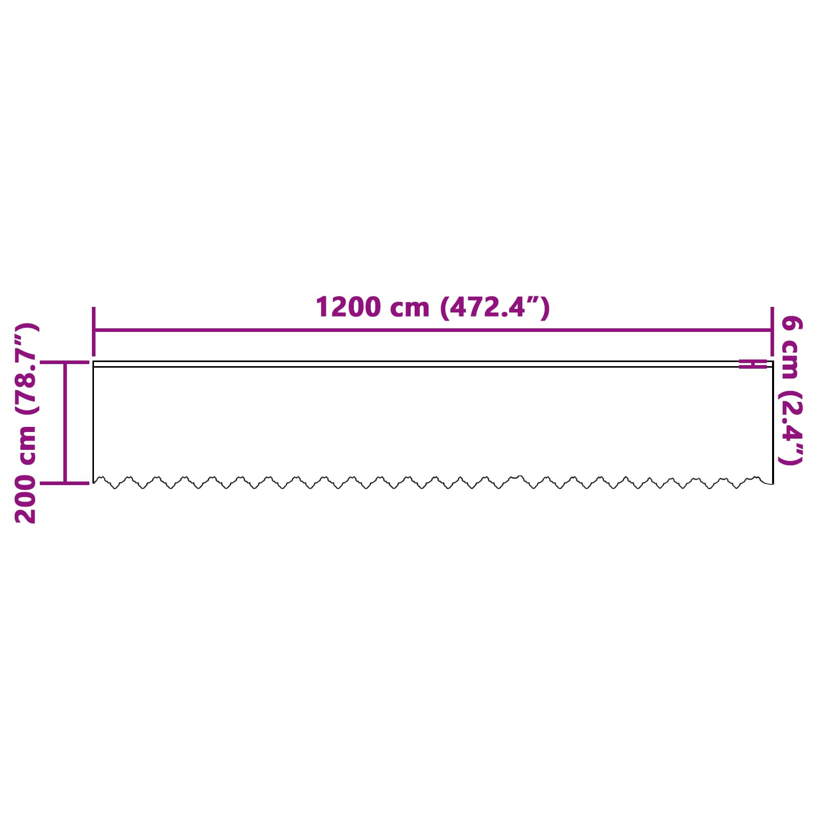 Tenda in Pizzo Bianco 200 x 1200 cm Poliestere
